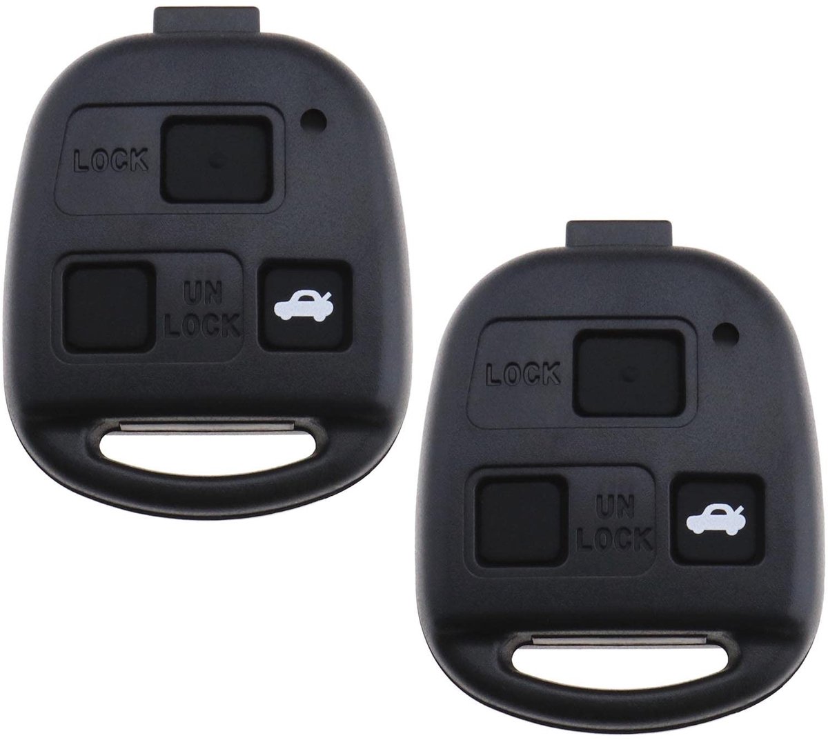 Dailygoods - Afstandsbediening Sleutel Shell - Auto Sleutels - 3 Knoppen - Rubber Knop Pad - Geschikt voor FJ Cruiser - 2 Sets