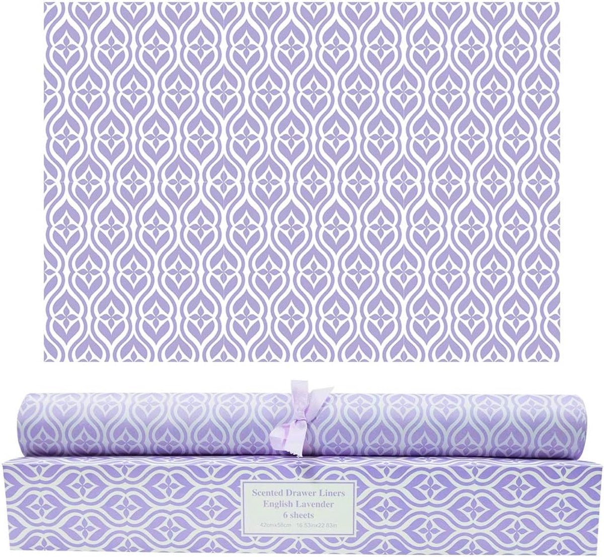 Thijox - Lavendel geurende ladevoeringen, geurpapier voeringen voor laden en dressoirplanken, 6 vellen, ideaal voor linnenkasten en kasten, geurige be
