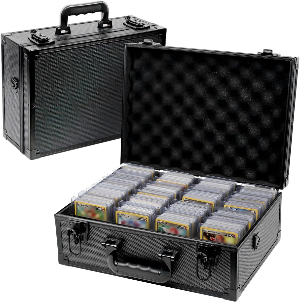 SnelShoppen - Toploader Opbergdoos 600+ Card Case - Afsluitbare Heavy-Duty Bescherming voor Sport/Trading Kaarten - Gewatteerde Organizer met Sleutels