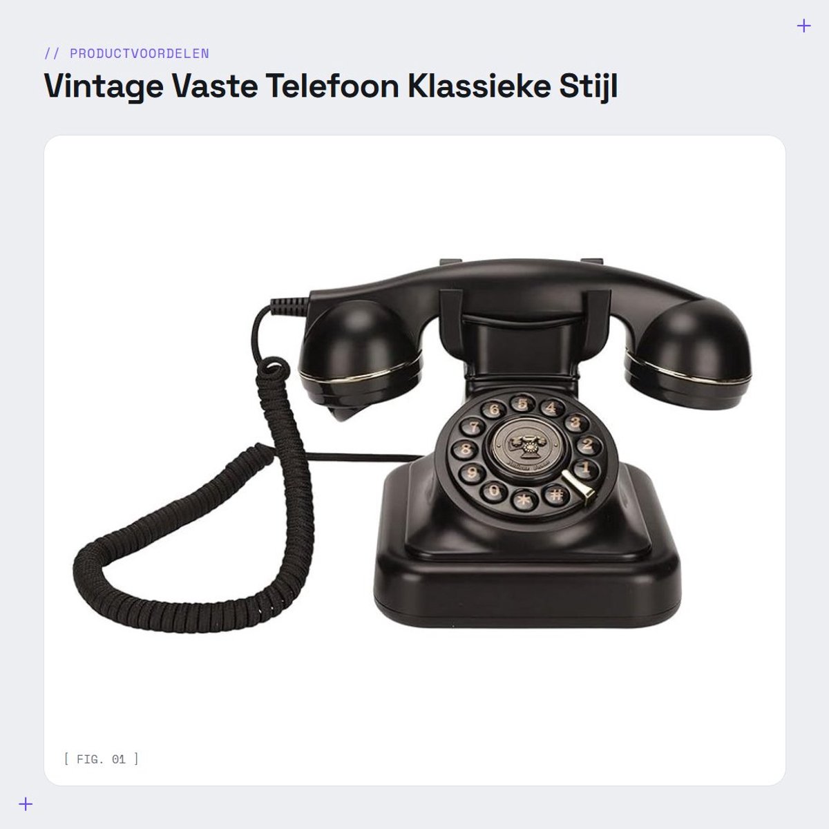 Dailygoods- Vaste Telefoon Vintage - Ouderwetse Telefoon met Draaischijf - HD Microfoon - Volume Schakelaar - Plug-and-Play - Retro Design