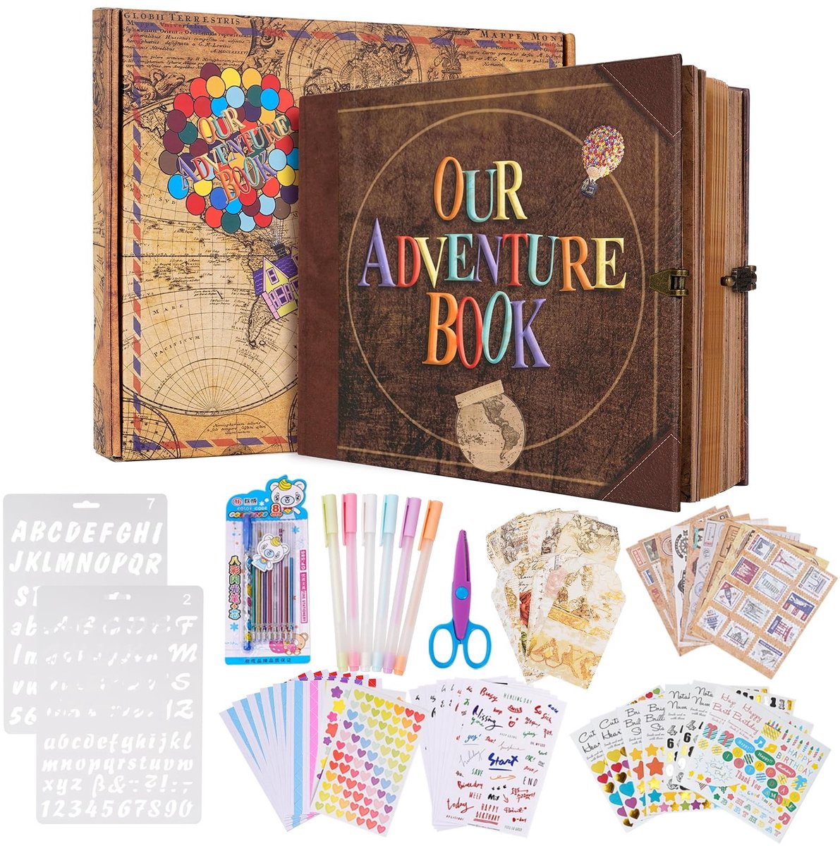 Dailygoods- Avontuurboek hardcover - Fotoalbum 146 pagina's - Scrapbook reizen - Doe-het-zelf geschenken - Jubileum/bruiloft - Valentijnsdag/Kerstmis