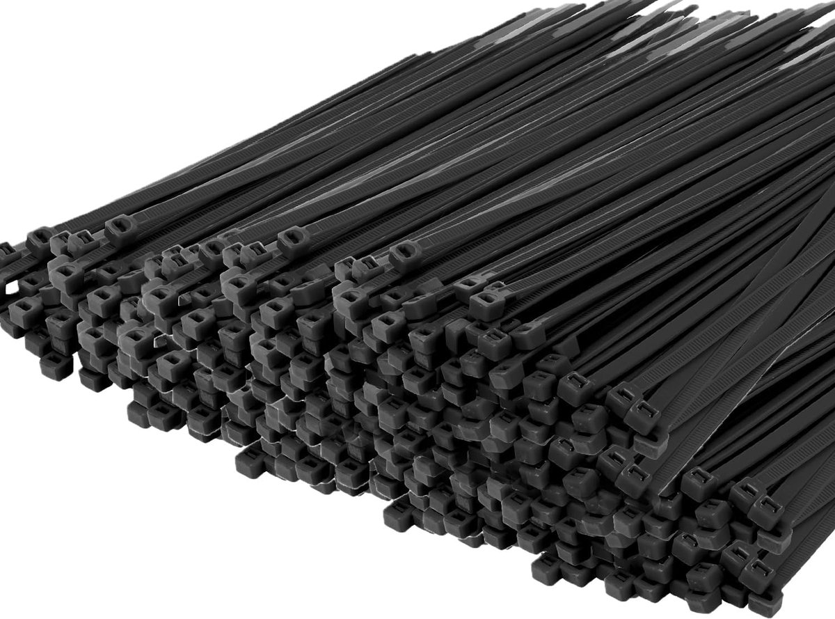 SnelShoppen - 500 Stuks Kabelbinders 300mm x 4.8mm Nylon Zipper Ties - Lange Heavy Duty Plastic Tie Wraps met 50lbs Treksterkte - Zelfsluitende Nylon