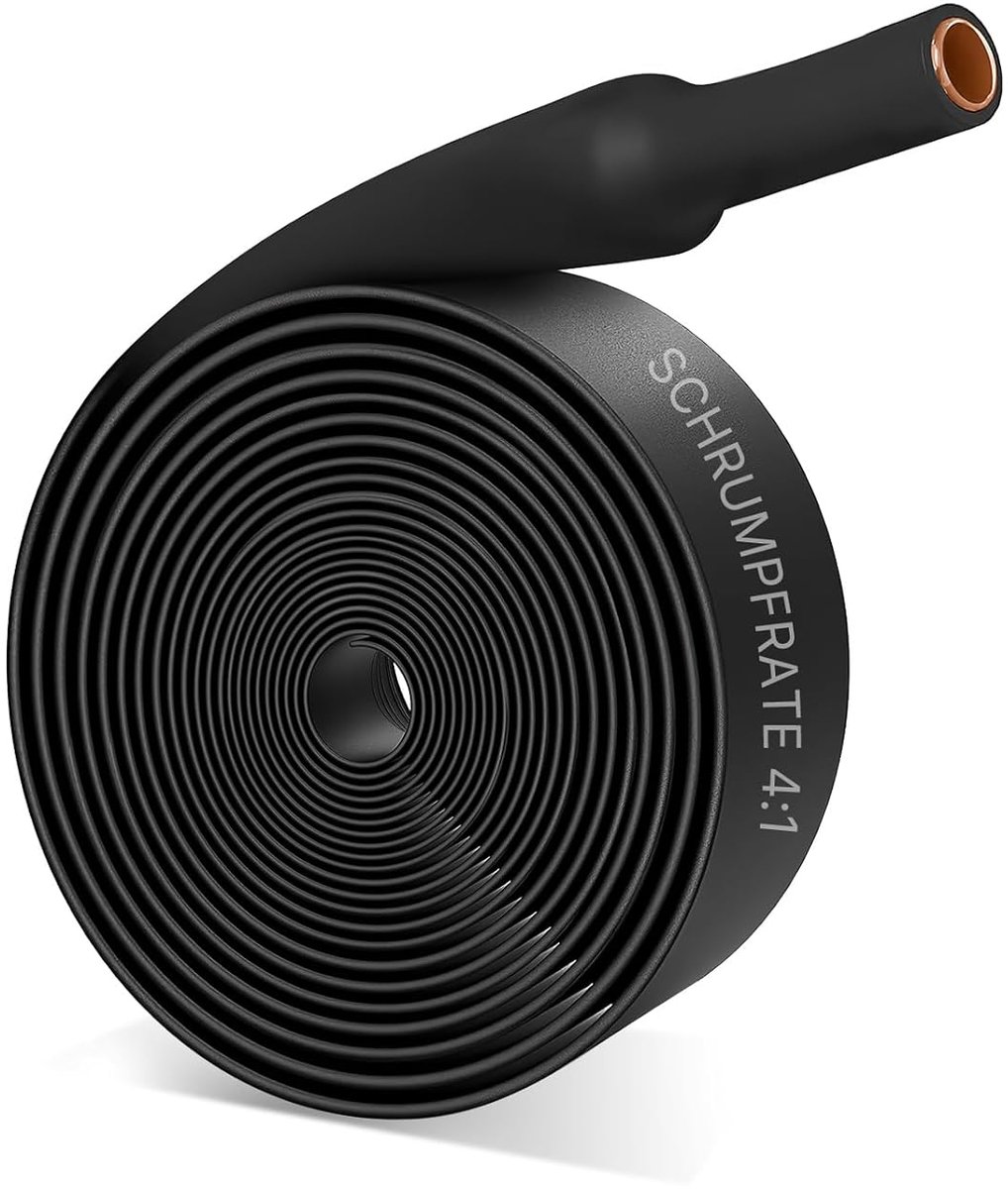 Thijox - Krimpkous met Lijm, Waterdicht en Isolatietape, Zwart, Ø12 mm, 2 m - Ideaal voor Kabelisolatie, Kabelbundeling en Reparaties