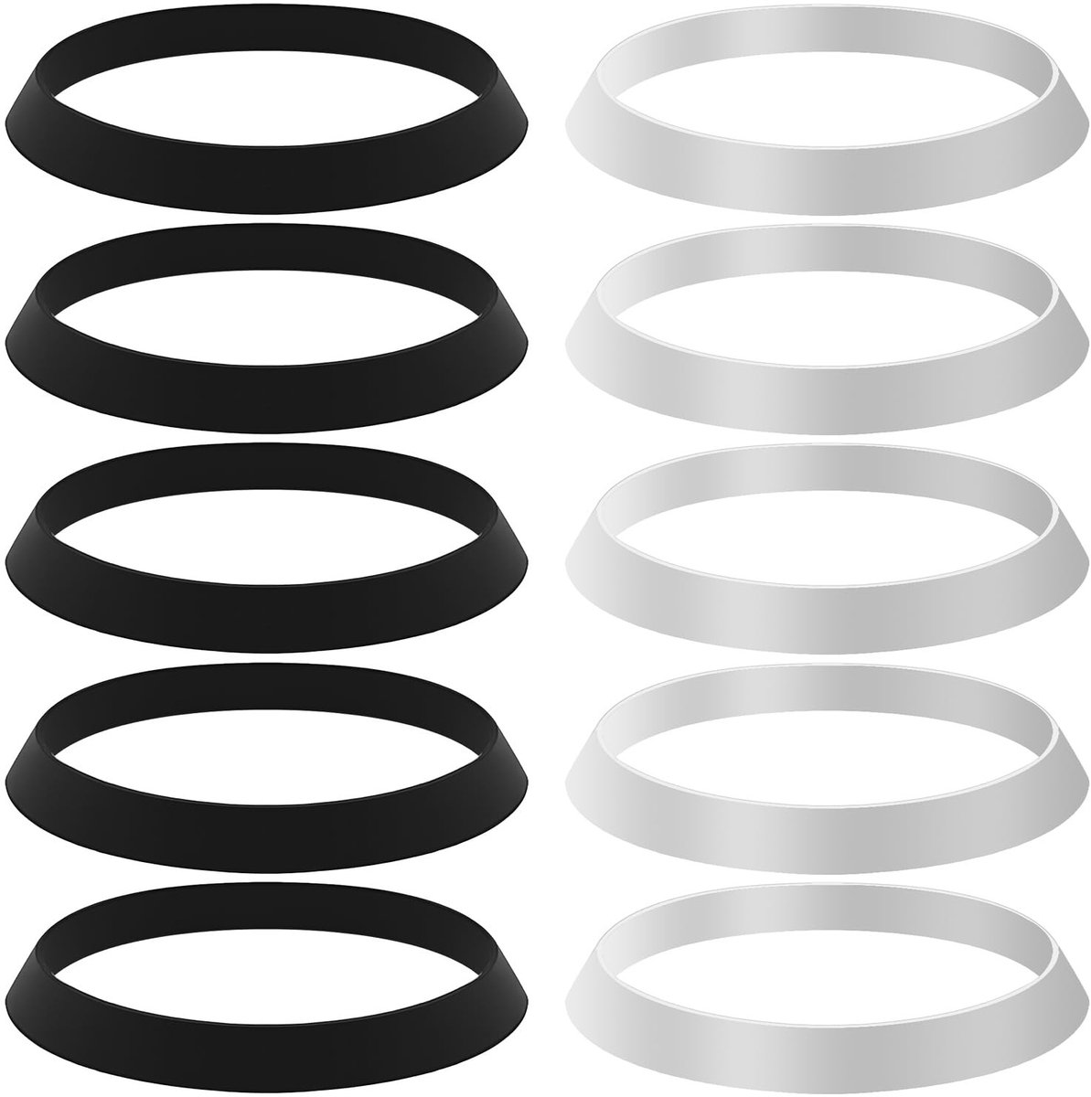 Set van 10 Afvoergasketten in 2 Kleuren - Rubber Ring voor Afvoerleidingen en Wasbakken, Geschikt voor 1 1/2 Inch Afvoer, Duurzaam en Waterdicht