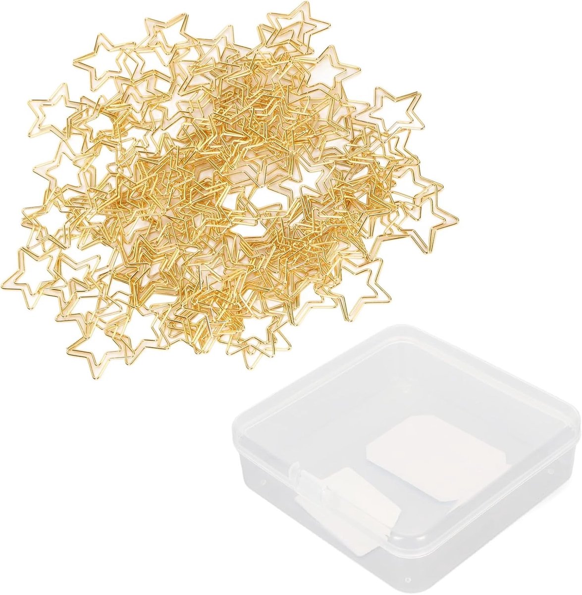 100 Stuks Stervormige Paperclips in Goud - Antislip Metalen Paperclips voor Thuis, School en Kantoor, Schattige en Draagbare Boekenleggers