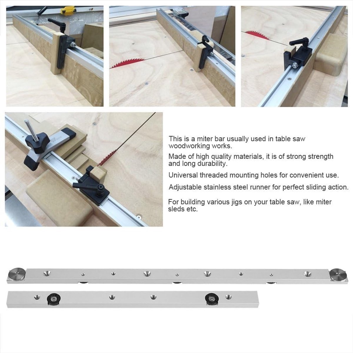 Precisie Mitre Rail en Gids voor Zaagtafel - Aluminium Slider voor Houtbewerkingsgereedschap