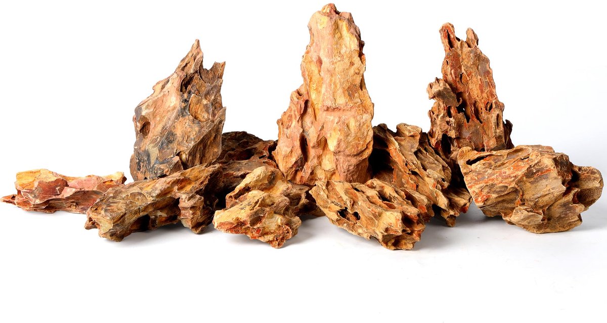 Dragon Stone 5,5-10,5 cm, 10 Stuks Kleine Aquariumstenen voor Aquascaping, Nano Aquarium & Aquariumdecoratie