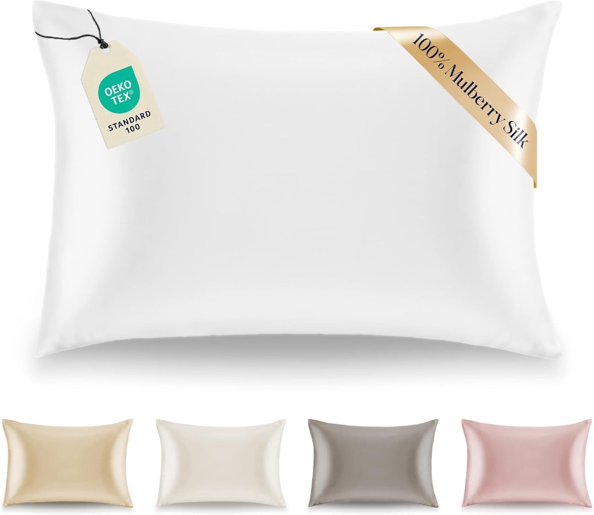 Thijox - Zijden Kussensloop 50x75 cm Wit - 100% Moerbeizijde, Dubbelzijdig, Anti-Ageing, Anti-Dustmijt - Perfect voor een Luxe Slaapervaring