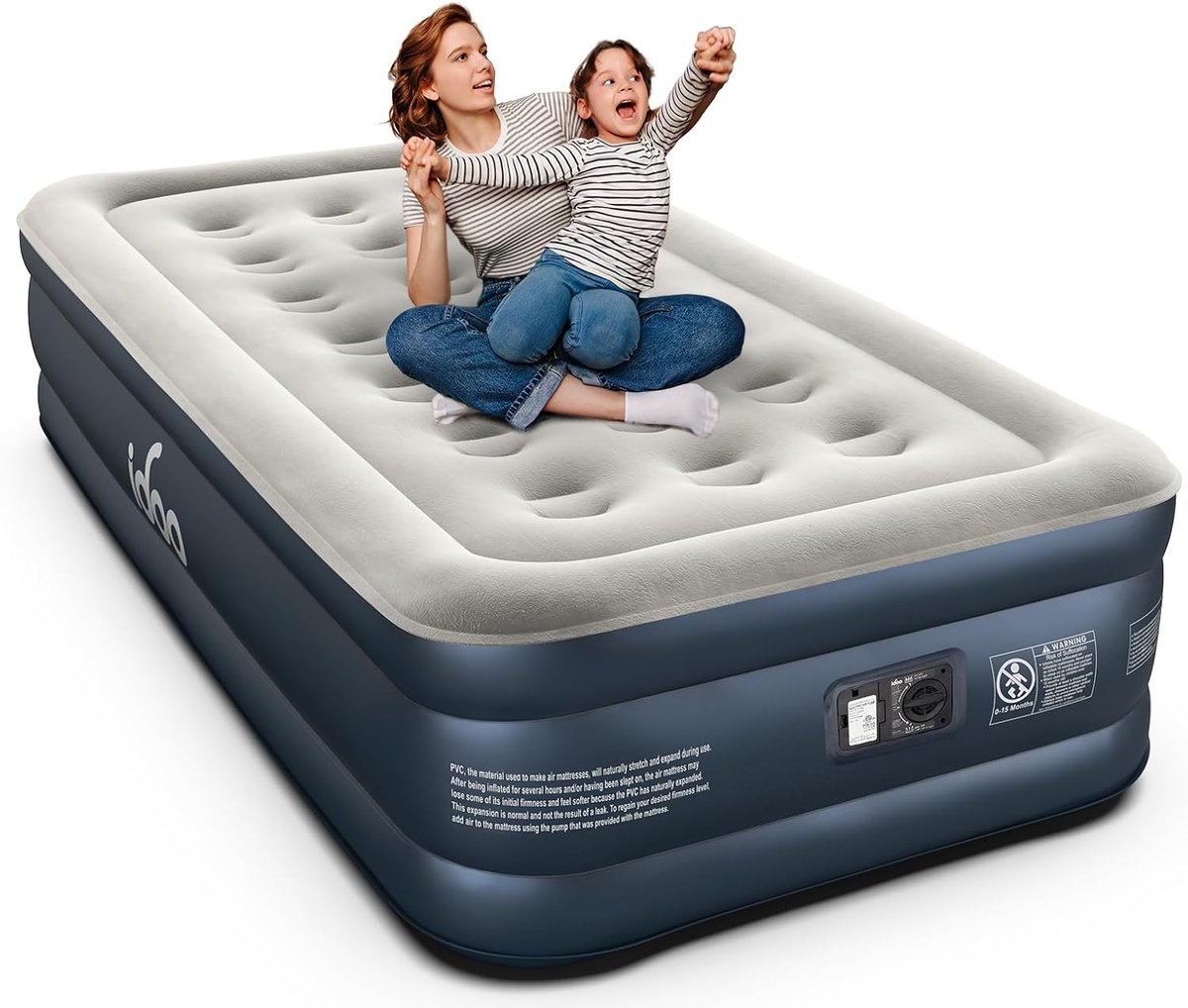 Thijox - Zelfopblazend Luchtmatras 1 Persoon met Geïntegreerde Luchtpomp - Opblaasbaar Matras voor Camping, Logeren & Thuis - 100x190x46 cm - Max. 250