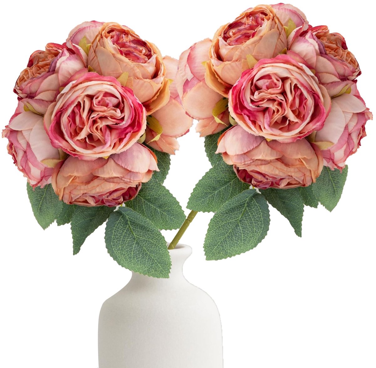 Inovra- Kunstbloemen Boeket - 2 Boeketten - 8 Stuks - Zijde en Kunststof - Realistisch Uit