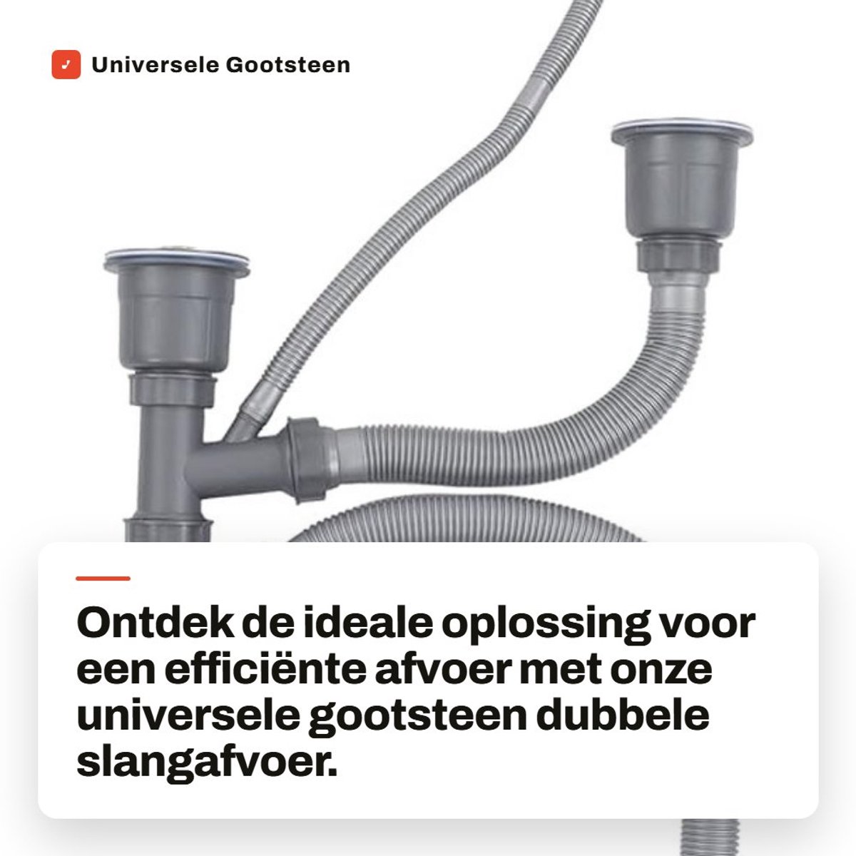 Dailygoods- Slangafvoer Universeel - Afvoerslangset Gootsteen - Eenvoudige Montage - Dubbele Afvoerbuis - Roestvrij Staal - Meervoudige Ontgeuring - Afvoerset