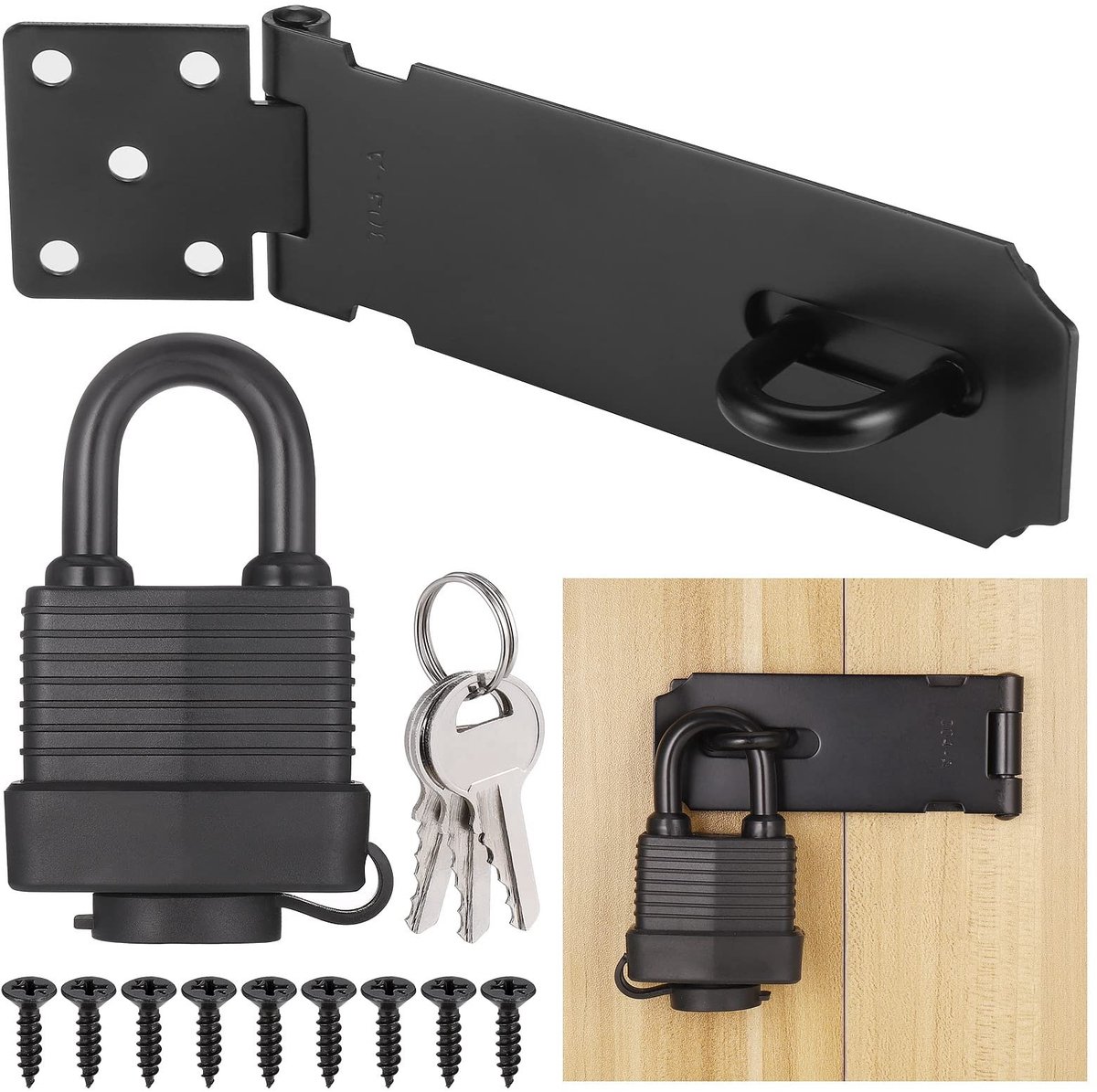 Dailygoods Deurslot - Sluitmechanisme - Robuust en roestvrij - 10cm - Tuindeurslot - Veilig voor binnen en buiten - Geschikt voor verschillende...