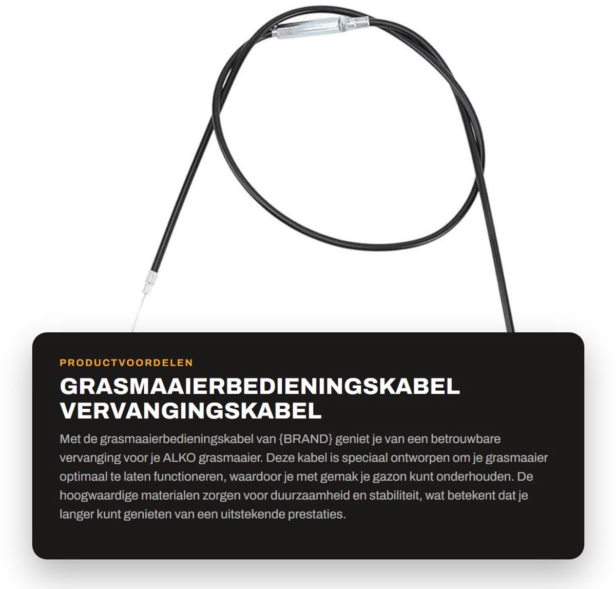 Dailygoods- Grasmaaierbedieningskabel 1,4 M - Vervanging - Tuingas - Tractiemotor - Hoogwaardig Rubber/Staal - Flexibel en Duurzaam - Bedieningskabel