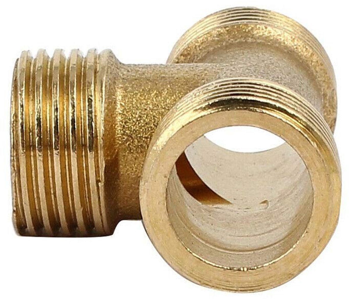 Dailygoods- T-connector duurzame messing - T-stuk - 1/2 inch - luchtslangen - brandstof - waterpijp