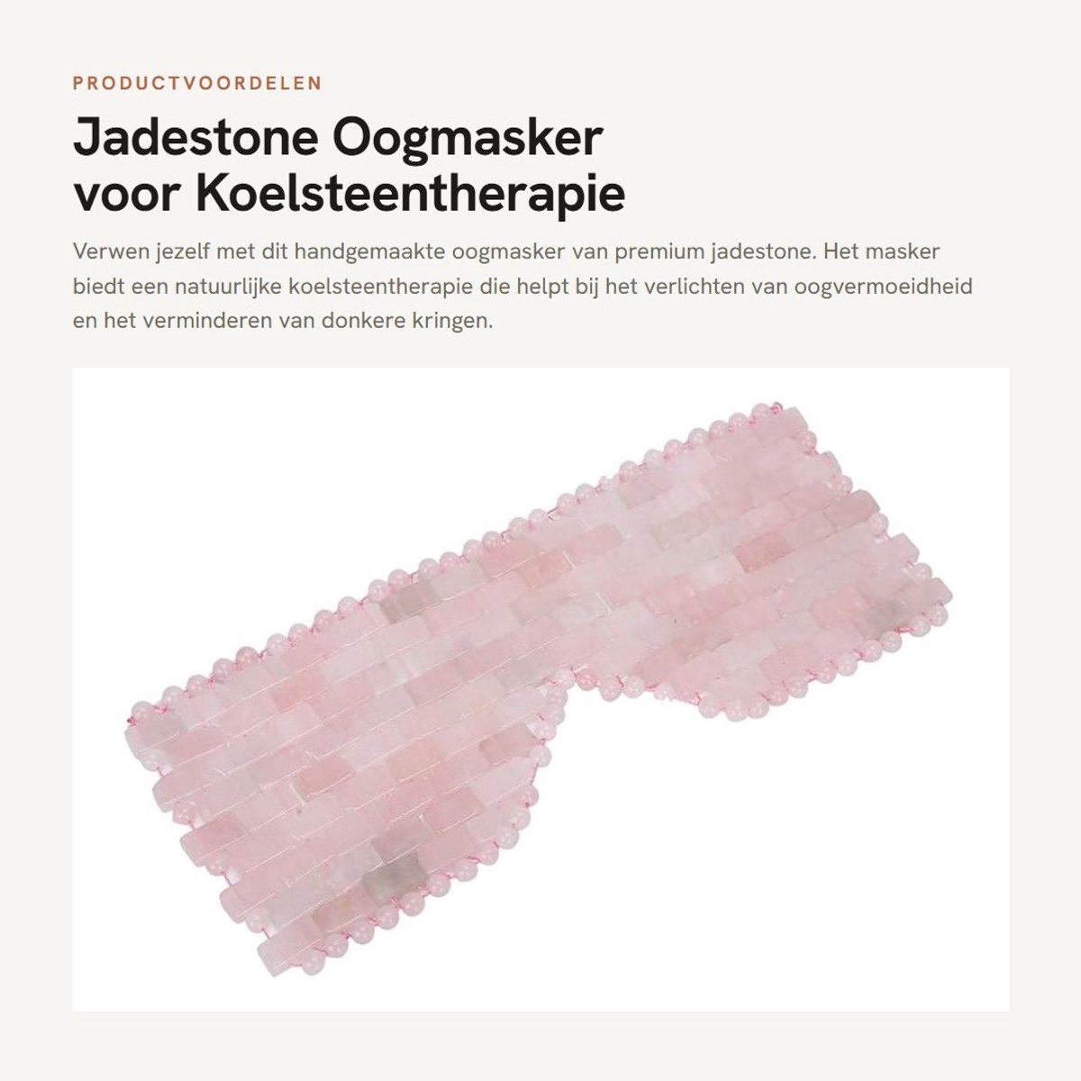Dailygoods- Oogmasker Premium Jadestone - Oogmasker Warm/Koud - Oogmasker Slaap - Oogmasker voor Donkere Kringen - Oogmasker voor Oogvermoeidheid - Luxe Spa-ervaring - Oogcompress