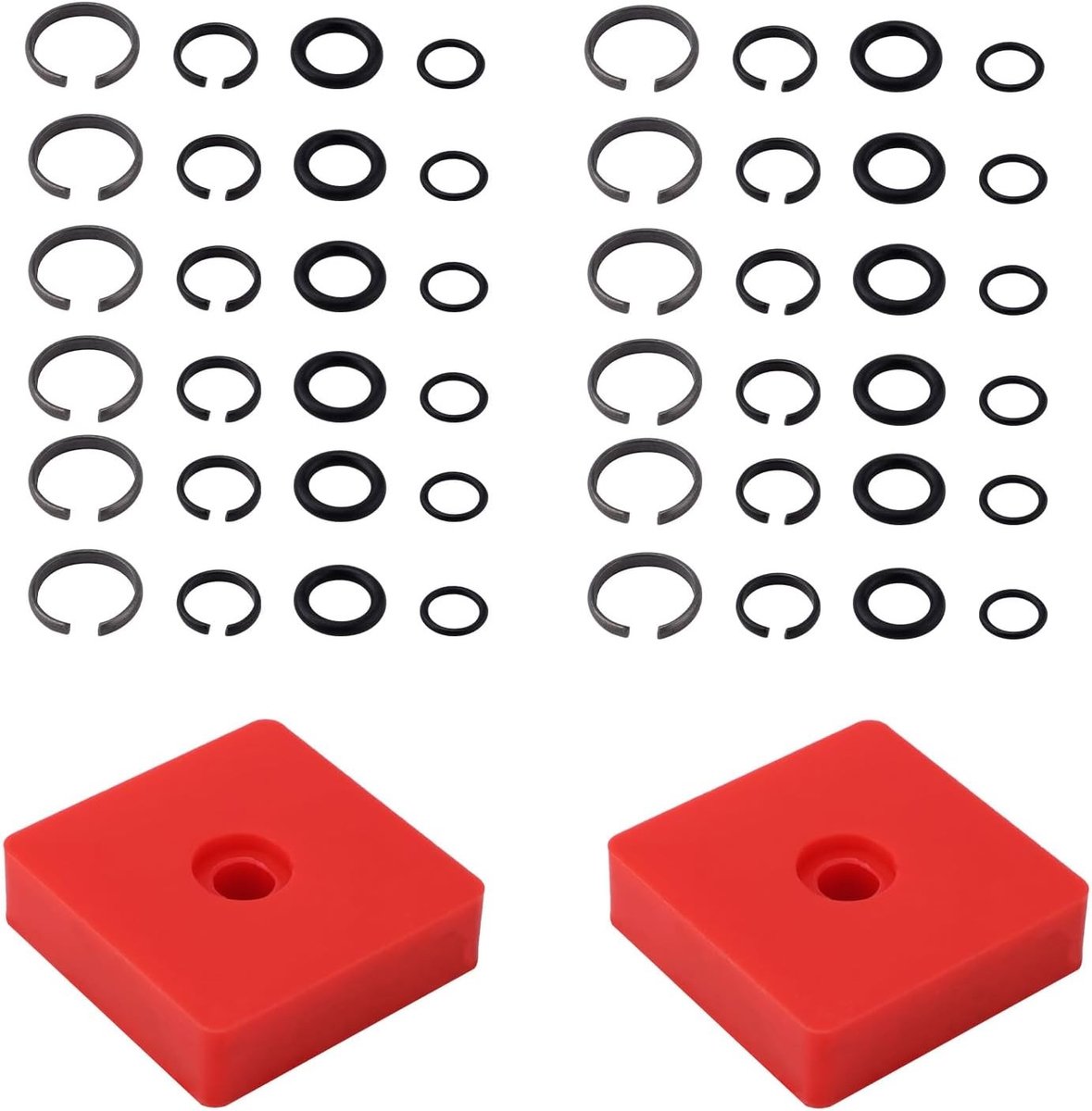 12 Sets 3/8" & 12 Sets 1/2" Impact Lock Ring Clips met O-Ringen en Installatietools voor Impact Wrench, Geschikt voor Elektrische en Pneumatische Toepassingen