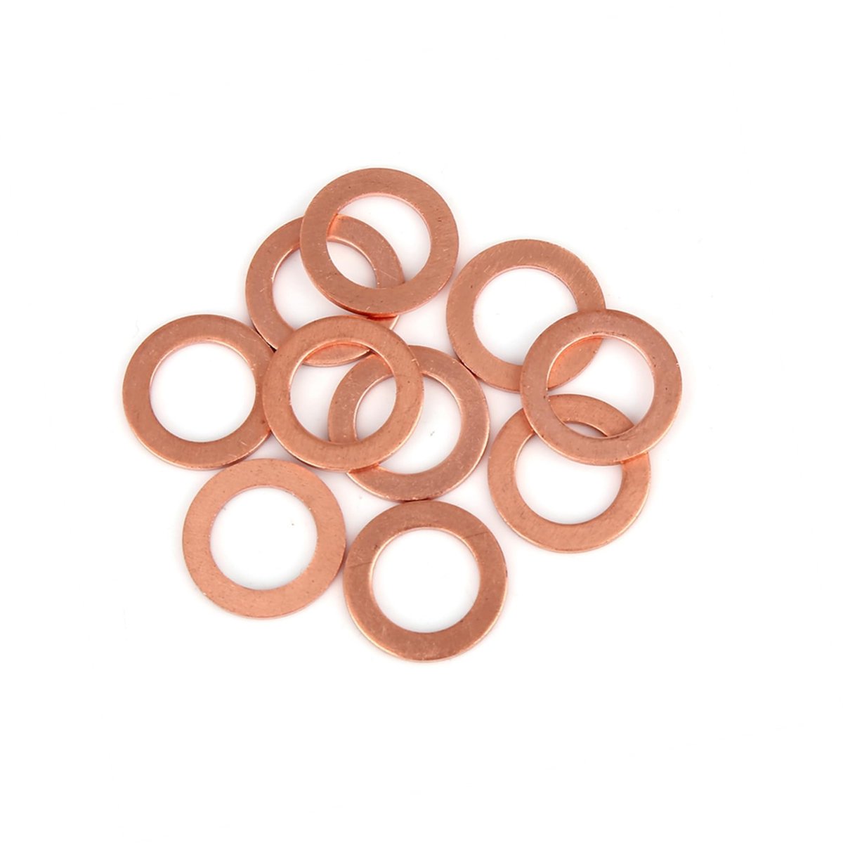 Dailygoods - 10 Stuks Koperen Sluitringen Platte Afdichting 14 x 22 x 1,5 mm