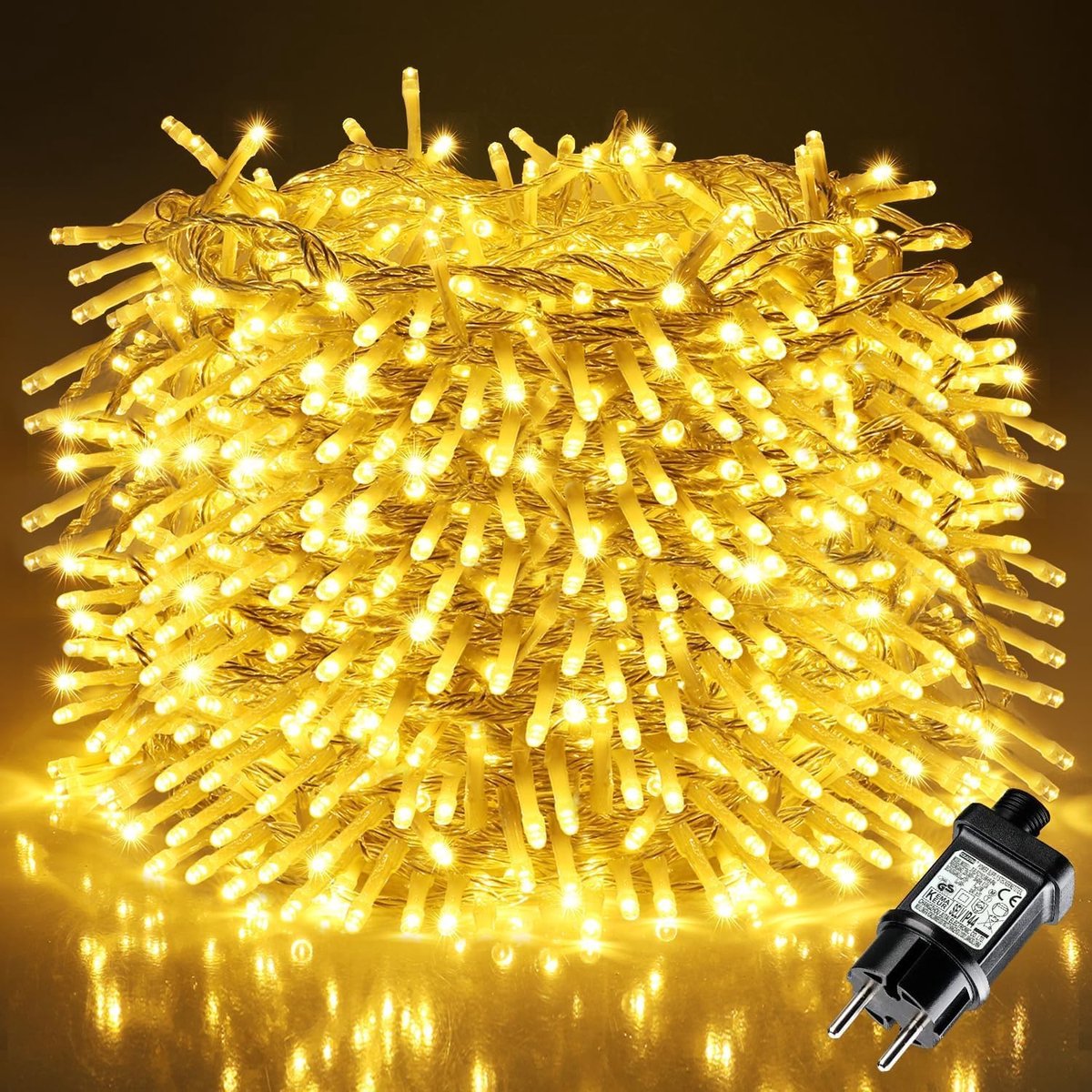 SnelShoppen - Lichtsnoer Kerst, 20m Warmwit LED met 200 Leds, 8 Modi, Geheugenfunctie, Waterdicht IP44 voor Balkon, Tuin, Terras en Binnendecoratie