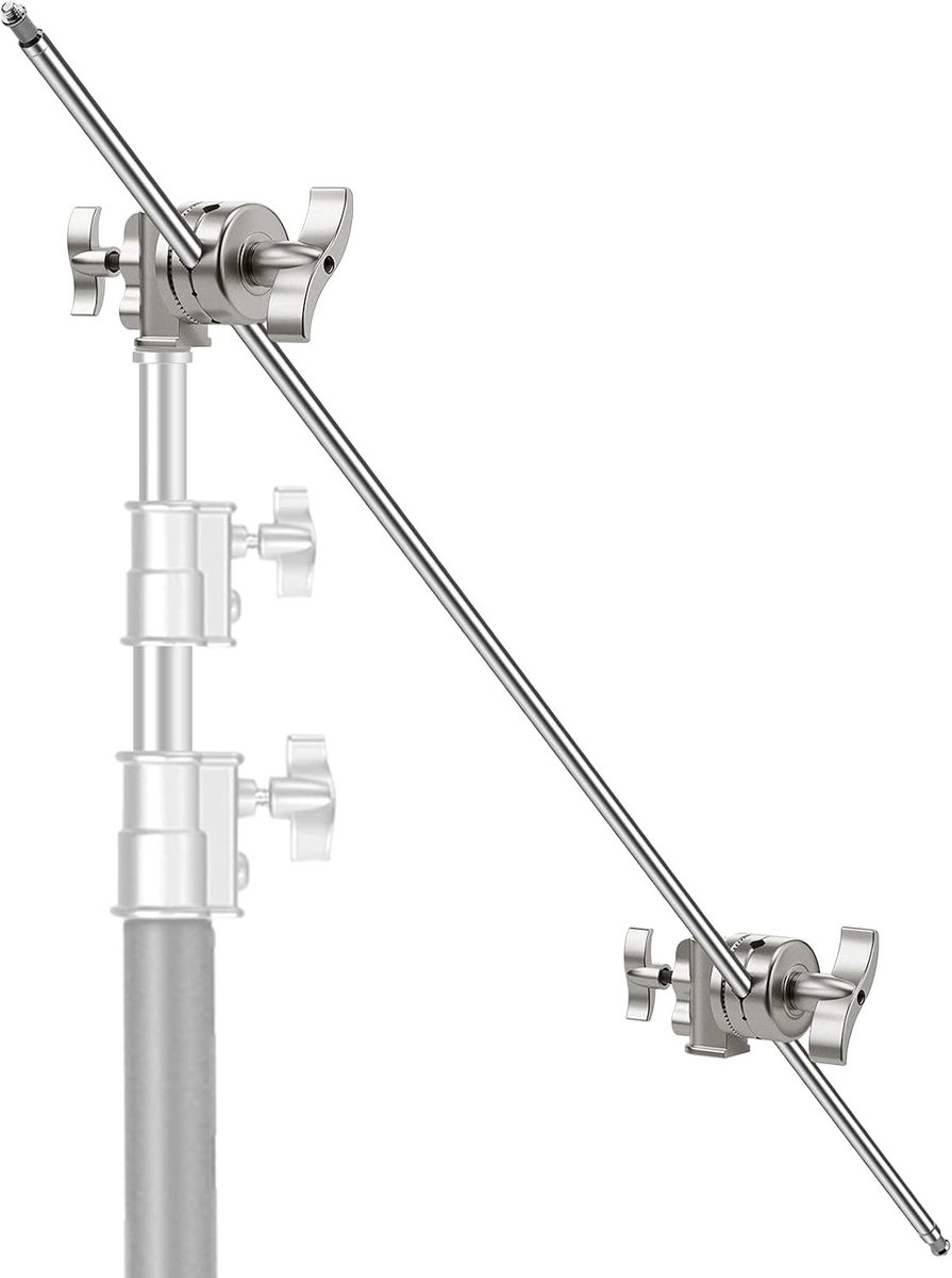Verlengde Handgreep met 2 Gripkoppen - 40 Inch Aluminium Constructie voor Lichtstatief, Reflector en Studio Fotografie Accessoires