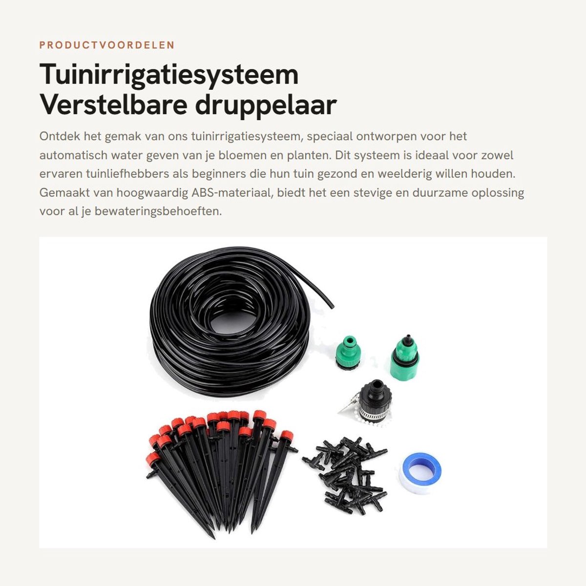 Dailygoods- Tuinirrigatiesysteem Verstelbaar - Druppelirrigatiesysteem - Automatisch irrigatiesysteem - Hoogwaardig ABS-materiaal - Duurzaam - Waterbesparend - Druppelirrigatie