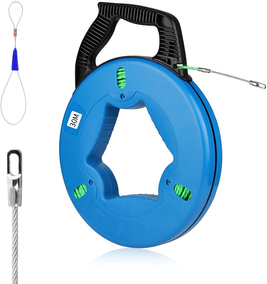 Dailygoods - Kabeldoorvoersonde - Kabeltrekker - Professionele kwaliteit - 30 meter - Elektricienveer - Ideaal voor bekabeling - Voor elektriciens en...