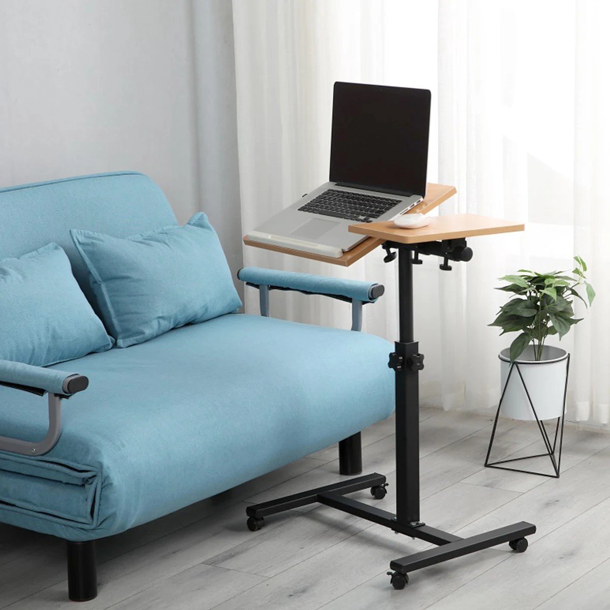 Dailygoods Opvouwbaar nachtkastje - Verstelbaar computerbureau - Multifunctionele tafel met muismat - Geschikt voor bed