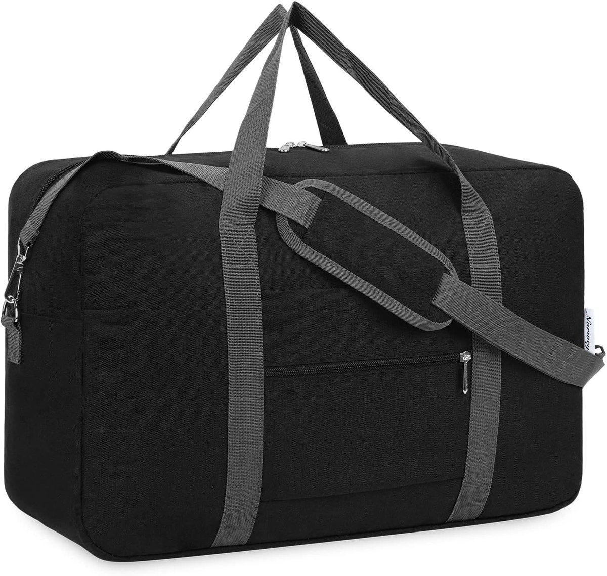 Thijox - Opvouwbare Carry on Bag 45x36x20 cm - Waterafstotende Duffel Bag voor Reizen - 30L Duffle voor Mannen en Vrouwen - Zwart met Gevoerde Schoude