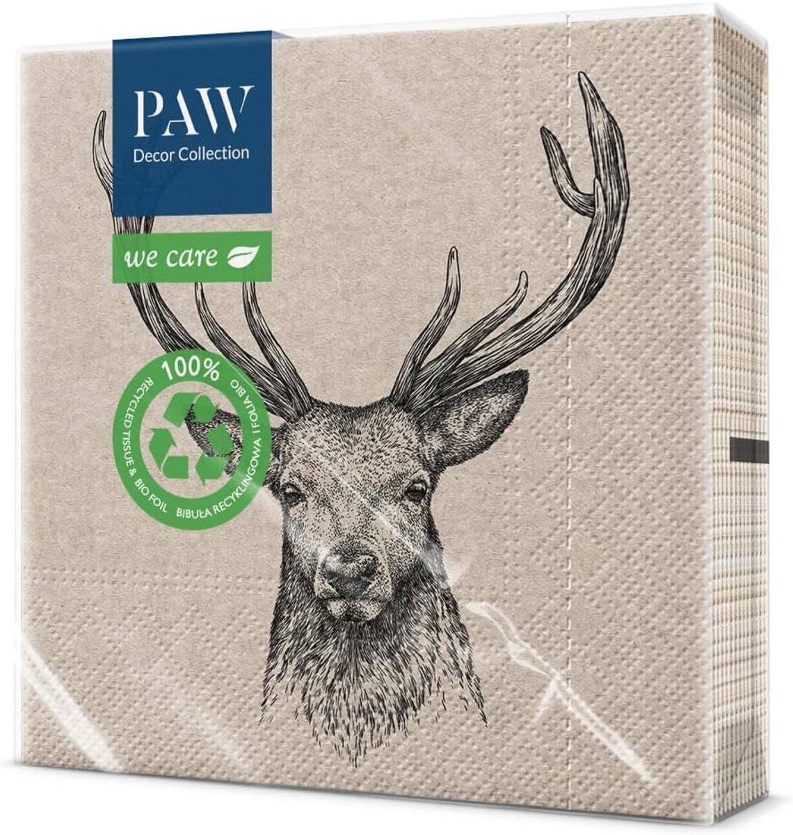 Thijox - Servetten Papier 3 Plis 33x33 cm - Set van 20 - Ideaal voor Feest, Tuin, Verjaardag, Familie en Garden Party - Decoratieve Servetten (Hert)
