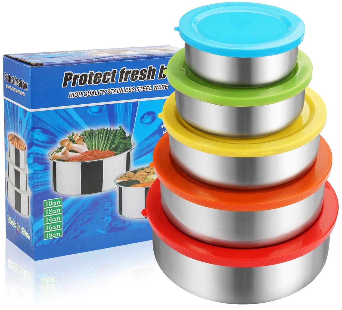 Dailygoods- Voedselcontainer RVS - Lekvrij - Opbergdoos - Tupperware - Stapelbaar - Siliconen Deksel - Lichtgewicht - Lunchbox