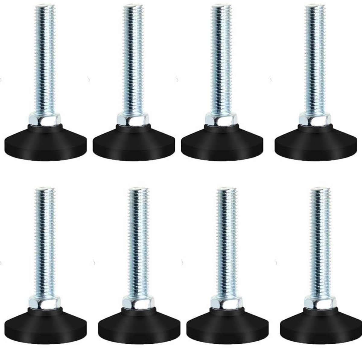Dailygoods - 8 stuks verstelbare nivelleringspoten, voor meubels, voeten, voor tafel, stoel, kast, kleerhanger, bed, tafel