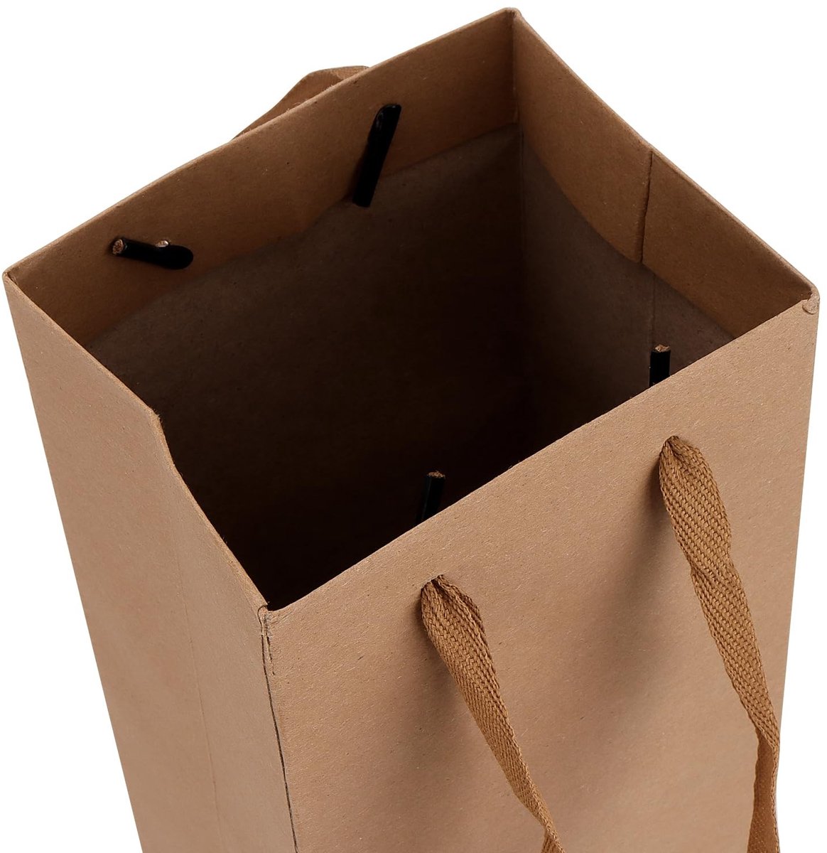 Dailygoods- Wijnzakken 40 Stuks - Kraftpapier - Wijnfles Geschenkzakken - Handgrepen - Stevig en Duurzaam - 11 x 9 x 35 cm - Geschenktas