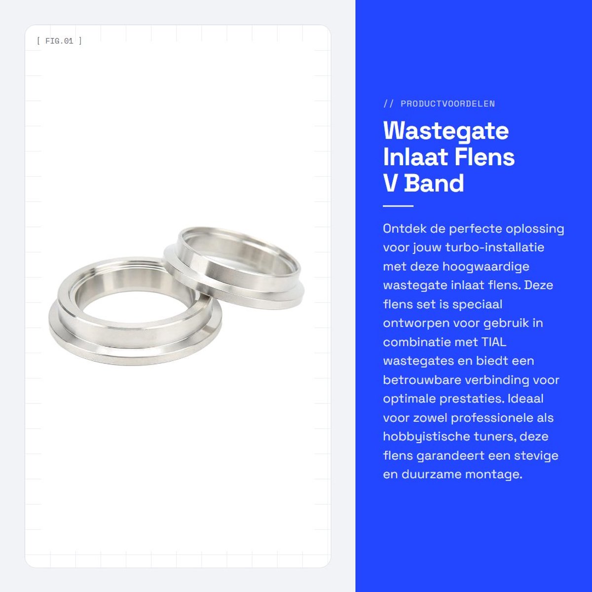 Dailygoods- Wastegate Flens 44mm - RVS Flens Set - V Band Weld Kit - Vervangend voor TIAL MV-R/MVR - Hoge Sterkte Materiaal - Inlaat/Outlet Flens - Flensset