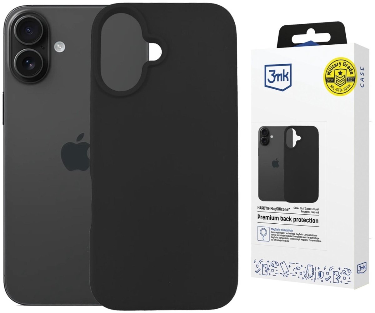 3MK Hardy MagSilicone Hoesje voor Apple iPhone 16 Plus Grafiet