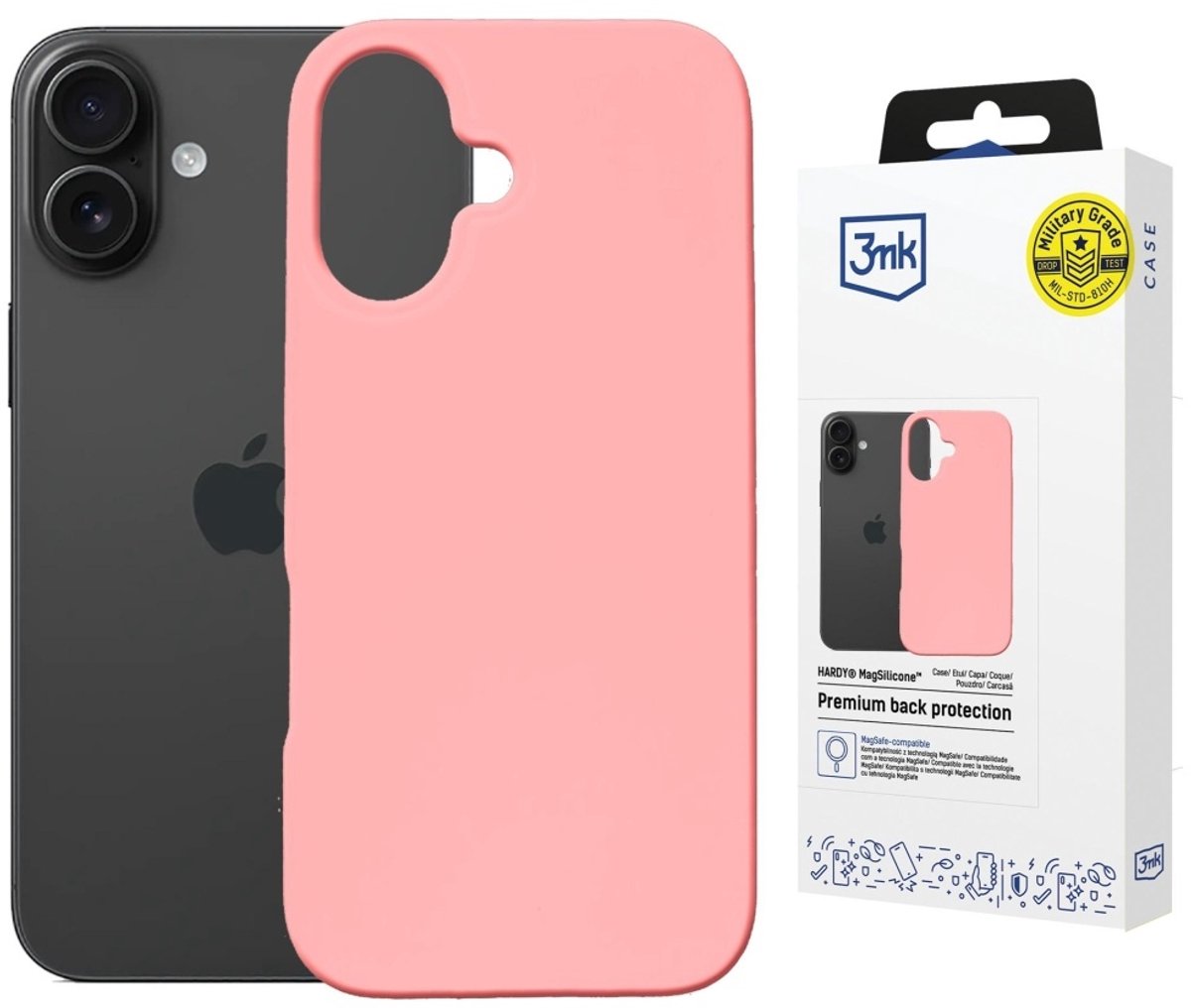 3MK Hardy MagSilicone Hoesje voor Apple iPhone 16 Plus Roze