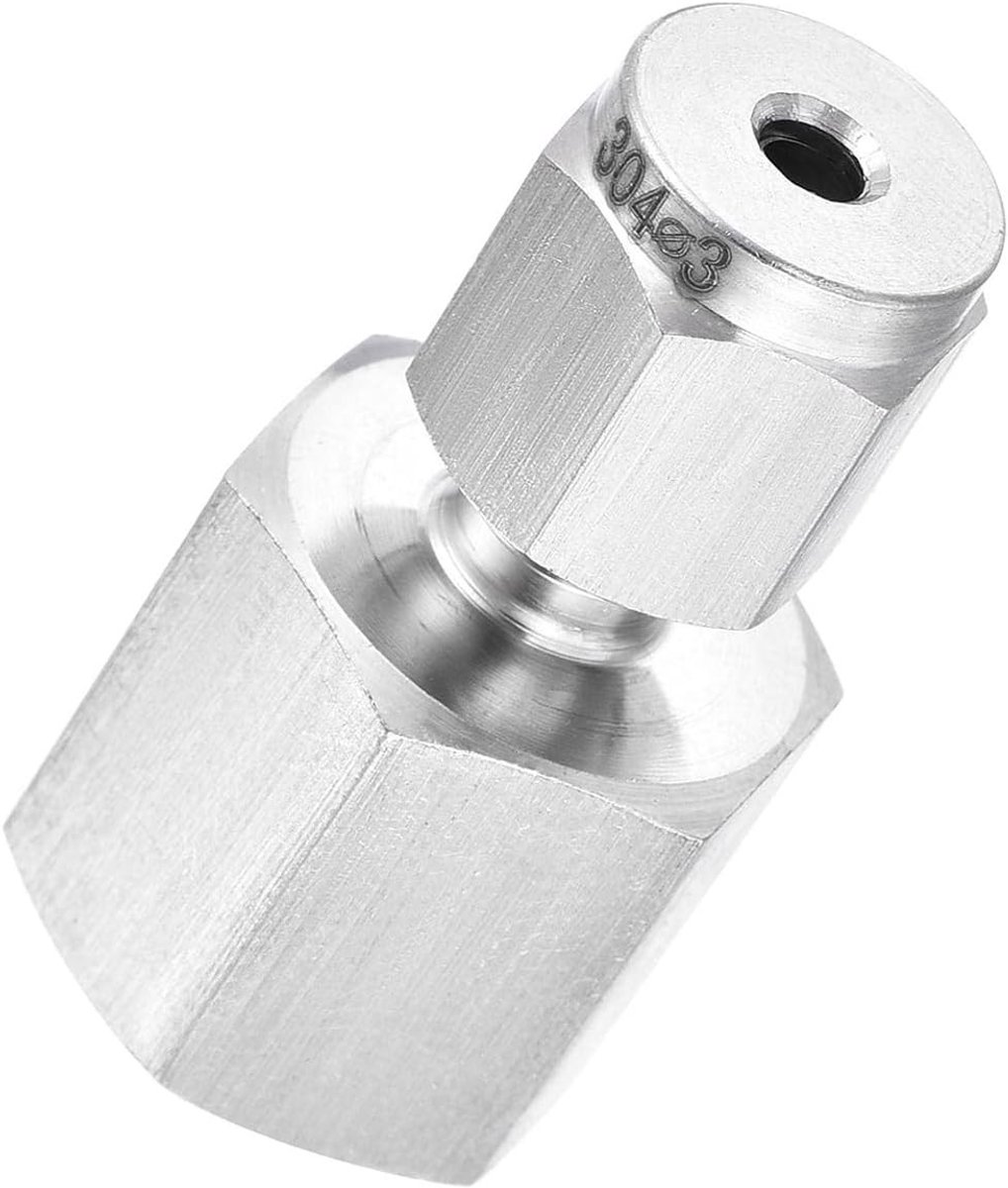 Montage van een compressiebuis 1/4 NPT Vrouwelijke Draad x 3mm Buis OD Rechte Koppeling Adapter van 304 Roestvrij Staal voor Duurzame Verbindingen en Hoge Druktoepassingen