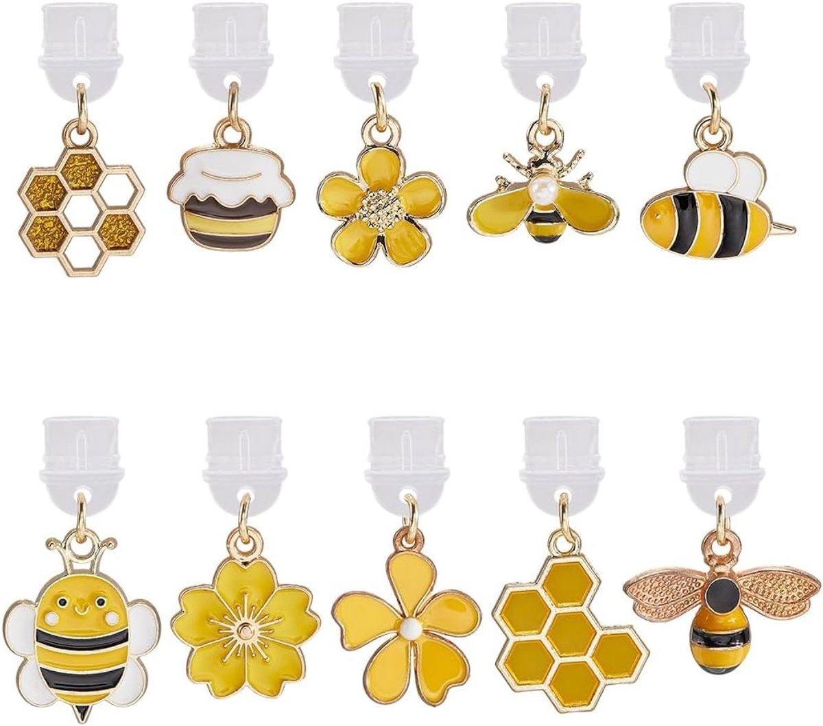 10 Stuks Enamel Honey Bee Dust Plugs voor Type C Oplaadpoort - Mobiele Bescherming voor Telefoons, Laptops en E-Readers