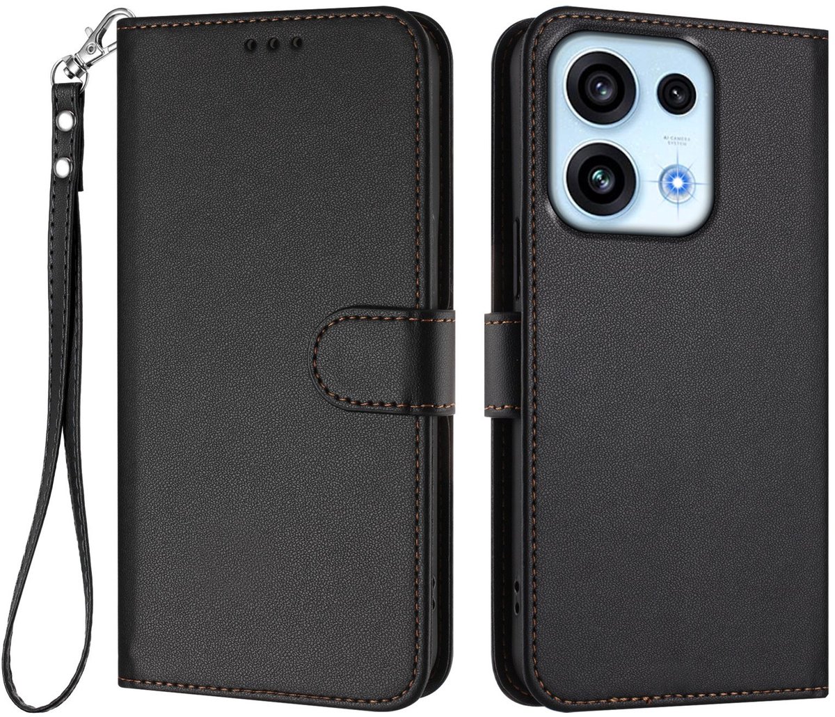 Coverup Hoesje - Geschikt voor OPPO Reno16 F Hoesje - Coverup Book Case - Zwart