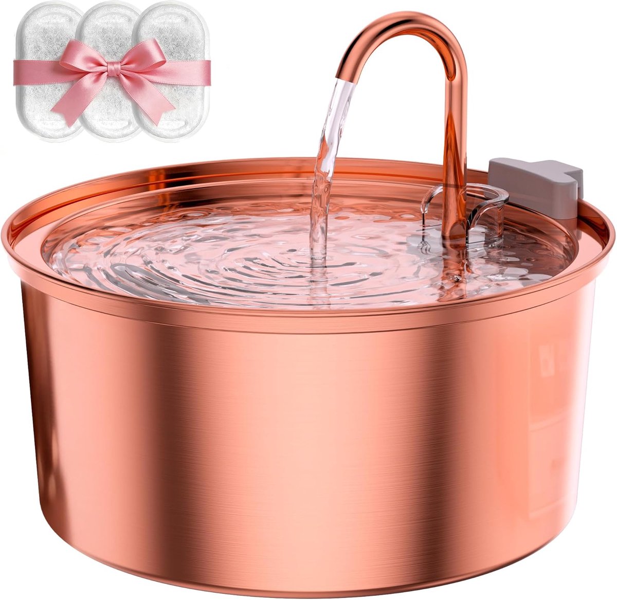 SnelShoppen - Cat Fountain Rvs 3.2L Ultra Stille Drinkfontein Voor Katten - Antibacterieel Koper, Hygienisch, Modern Design, Ideaal Voor Thuisgebruik