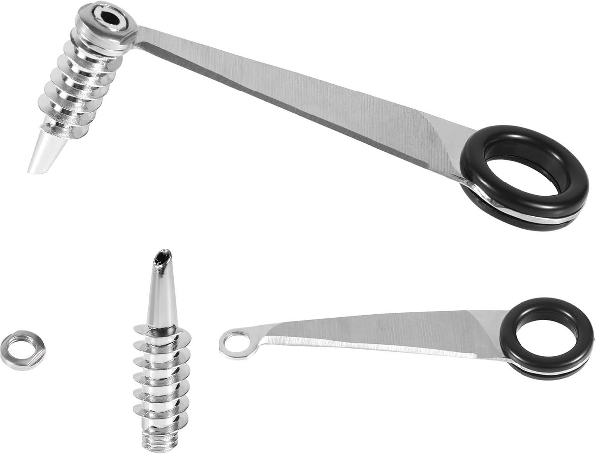 2Pc Spiral Cutter - RVS Handmatige Groenten Snijder voor Aardappelen en Komkommers, Makkelijk in Gebruik en Ideaal voor Keukenaccessoires