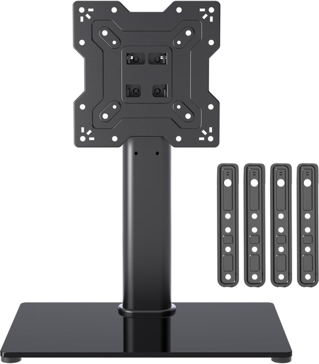 Thijox - Universele TV Standaard en Monitor Voet voor 23-55 inch LED/LCD/OLED/Plasma TV's, Hoogte Verstelbaar en Kantelbaar, Max VESA 400x400 mm - TS1