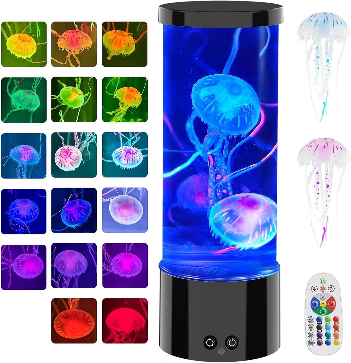 Zwevende kwallenlamp - Aquarium lamp - Sfeerverlichting creëren - 17 Kleuren 4 standen - Niet gespecificeerd - Zwart