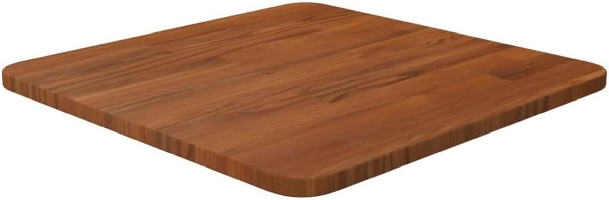 Tafelblad Vierkant - Eikenhout Blad - Tafel Opknappen - Massief Behandeld Hout - 40x40 cm - Donkerbruin