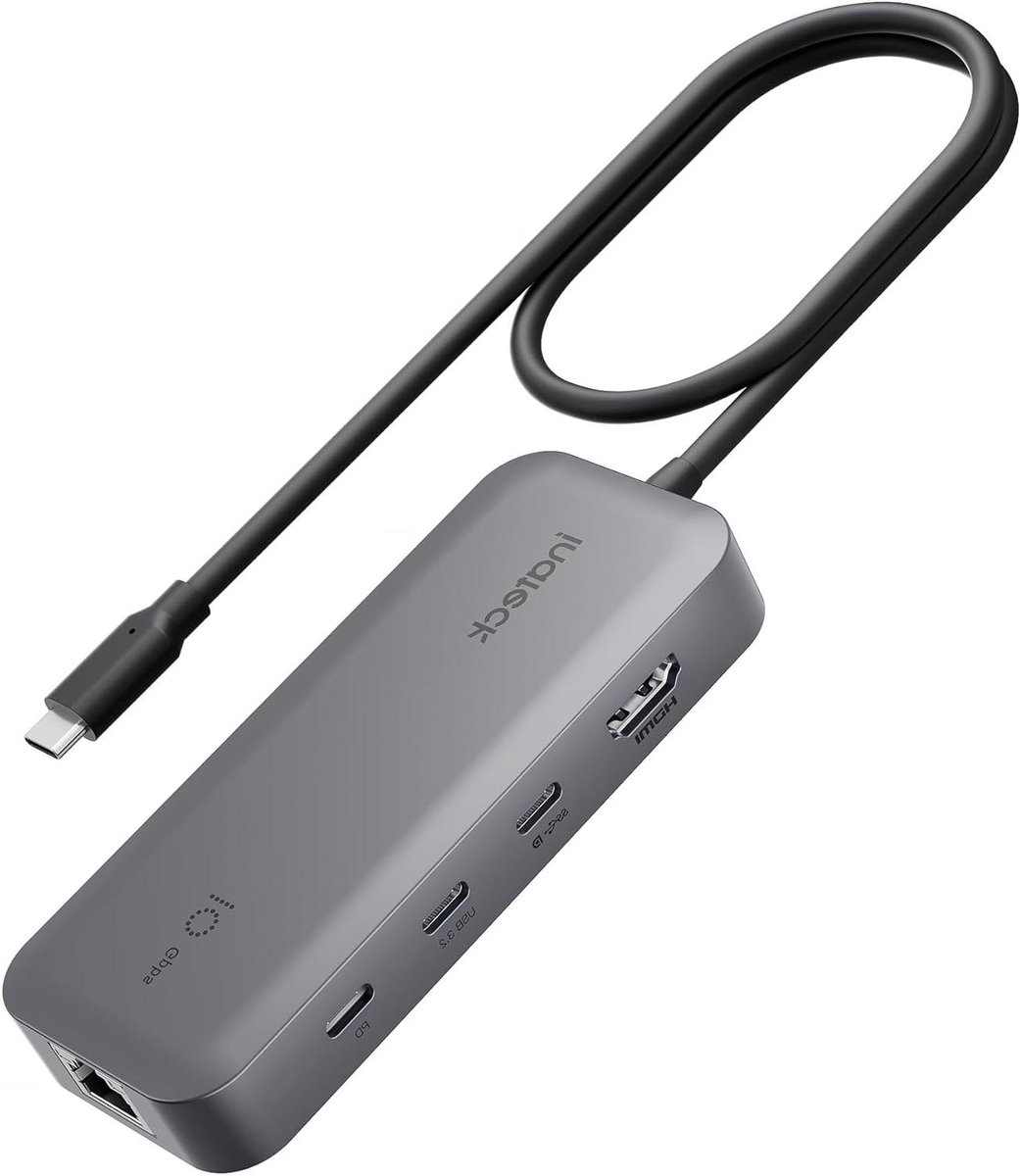 USB C Hub - Docking Station - Extra Poorten - 10-in-1 Functies - 4K 60Hz - Zilver