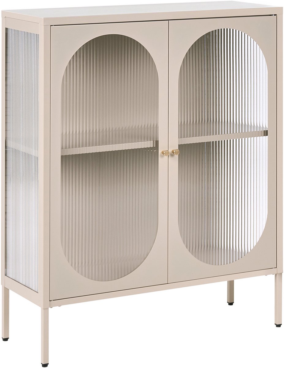 SARRE - Vitrinekast - Beige - Staal