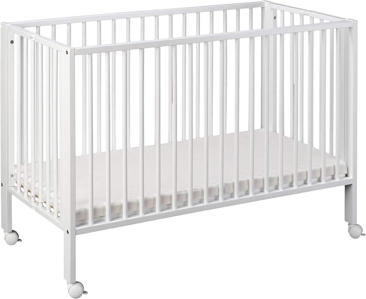 Opvouwbaar Kinderbed Wit - Compact en Ruimtebesparend Logeerbed 60x120 cm
