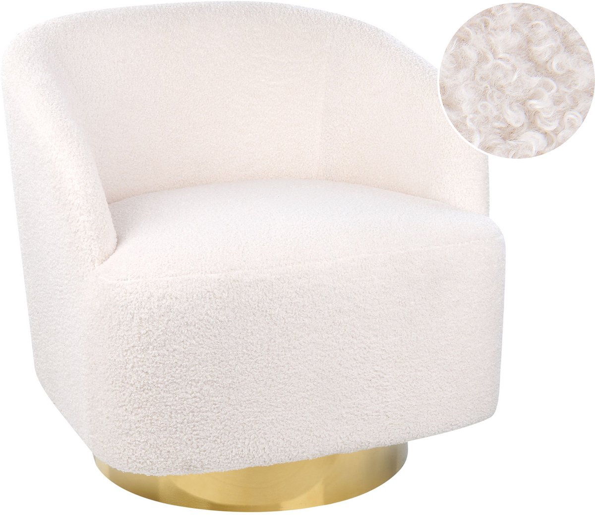 LAVIK - Fauteuil - Off-white - Polyester