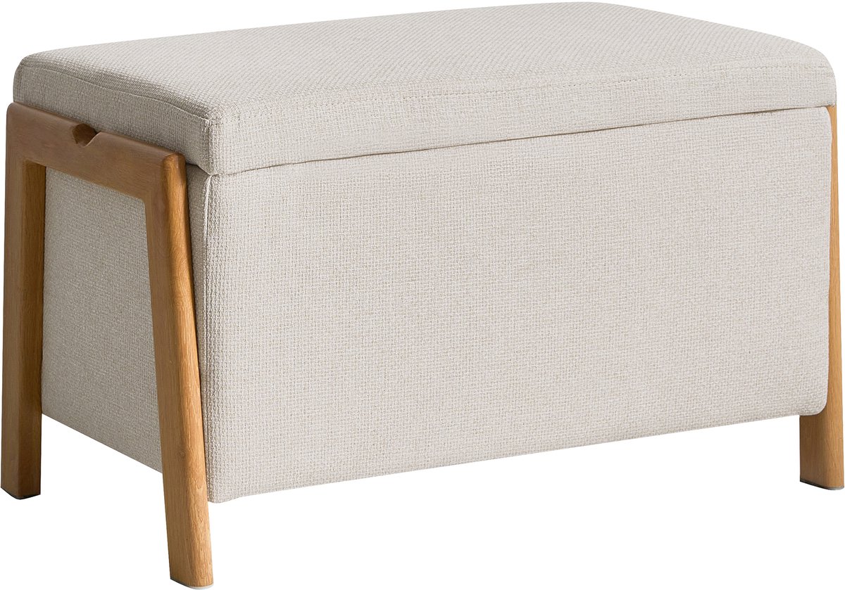 EDLAND - Opbergbankje - Lichtbeige - Polyester
