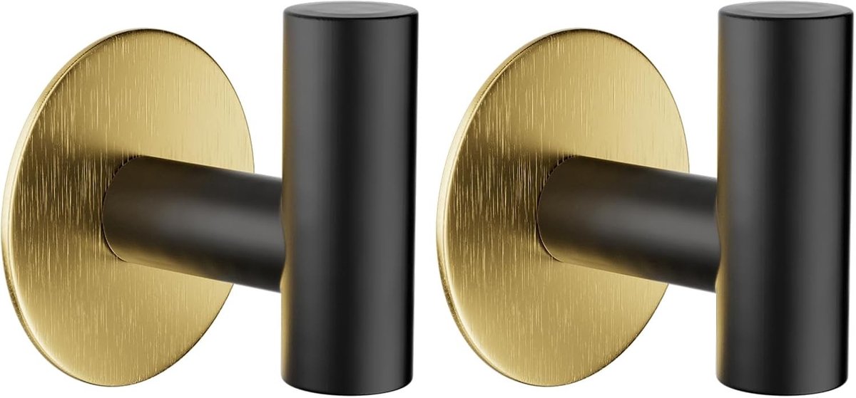 2 Stuks Badkamer Handdoekhaak - Plakbare Metalen Kapstokhaak voor Badkamer, Kleding en Han