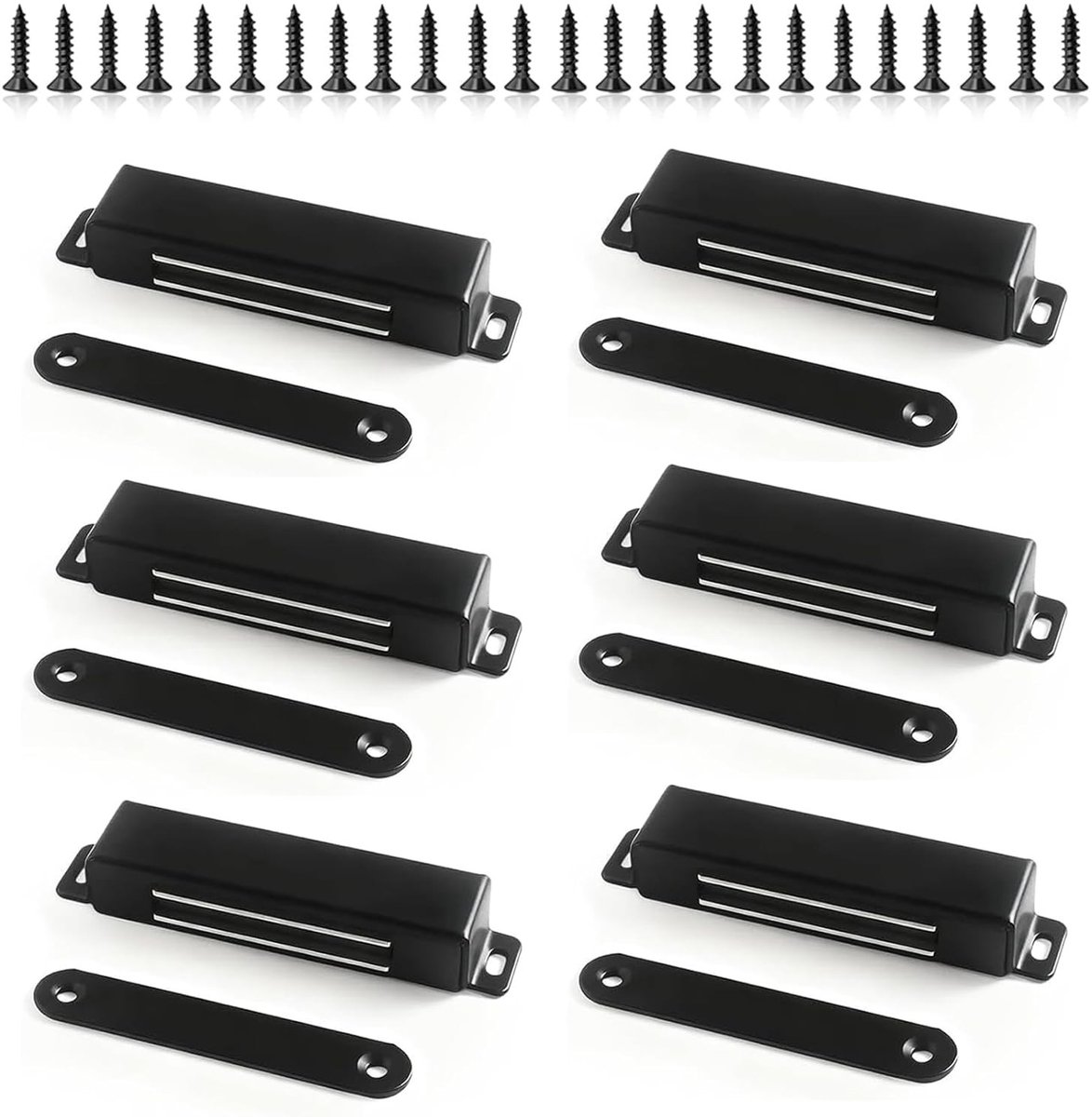 Set van 6 Sterke Magnetische Sluitingen voor Deuren, Kasten en Meubels - RVS, Tot 40 kg, Inclusief Schroeven voor Eenvoudige Installatie