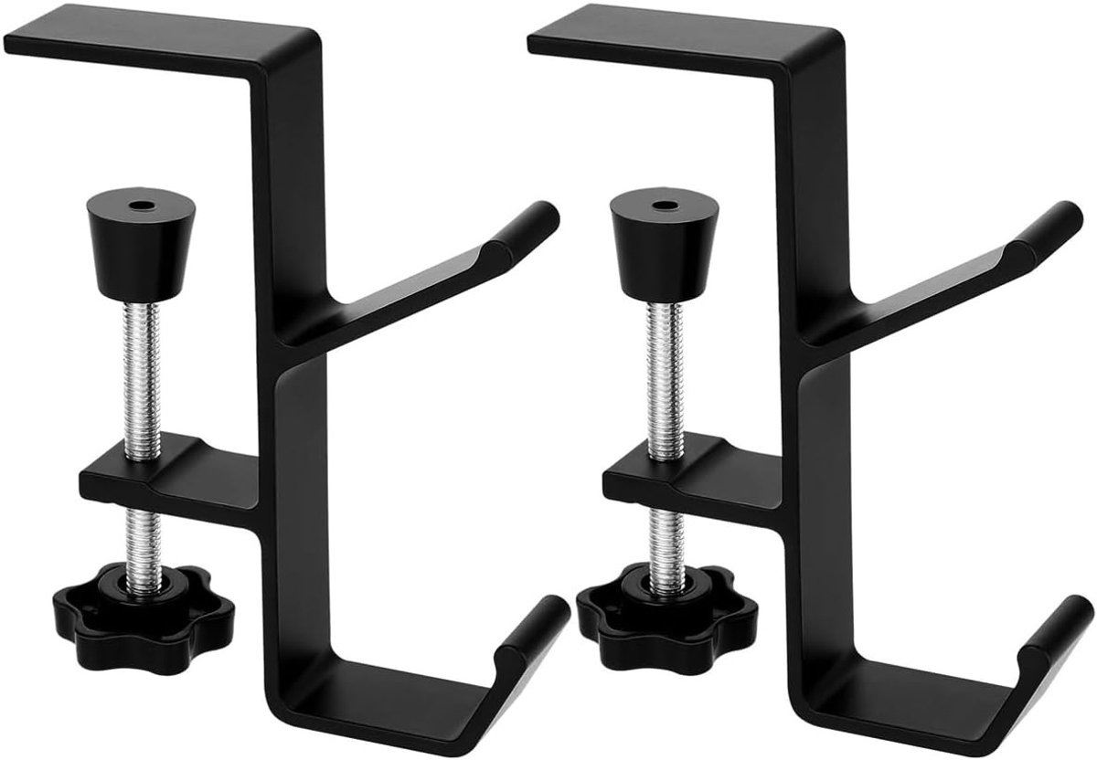 Dubbele haak voor hoofdtelefoon, bureau hoofdtelefoonhouder, handige opbergruimte voor accessoires